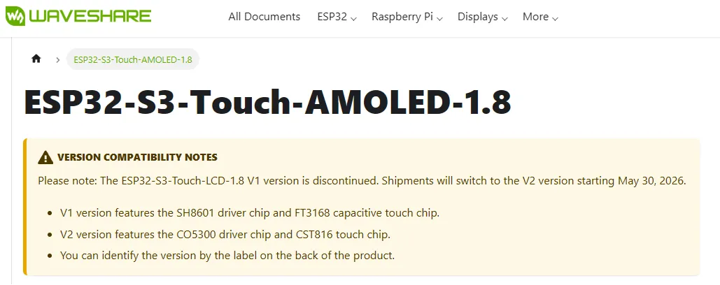 New Version of ESP32-S3-Touch-AMOLED-1.8! — image 1